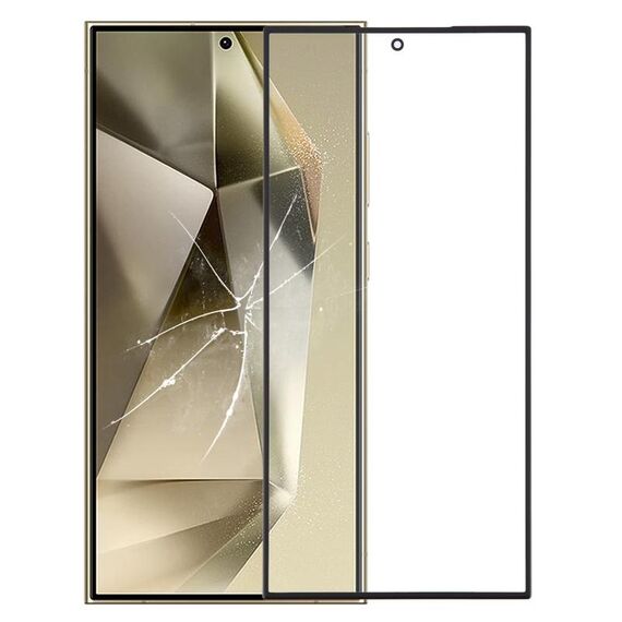 Per Samsung Galaxy S24 Ultra SM-S928B Lente in vetro esterna per schermo anteriore con adesivo OCA otticamente trasparente