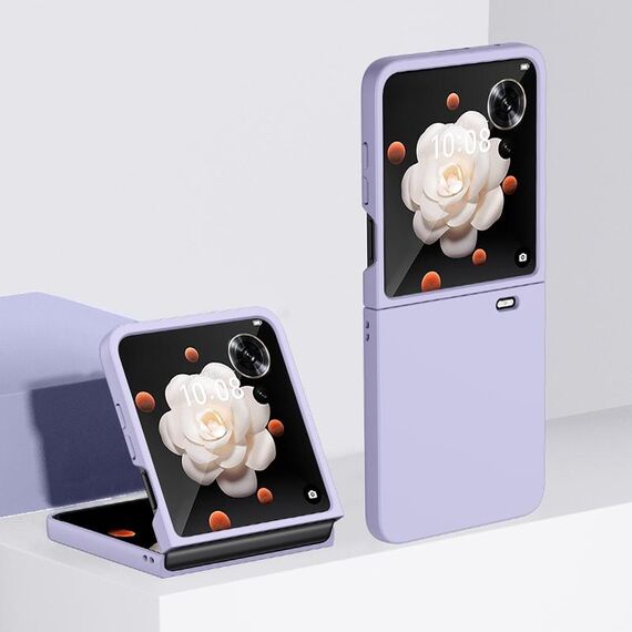 Custodia per telefono in PC ultra sottile con effetto pelle per Honor Magic V Flip (viola)