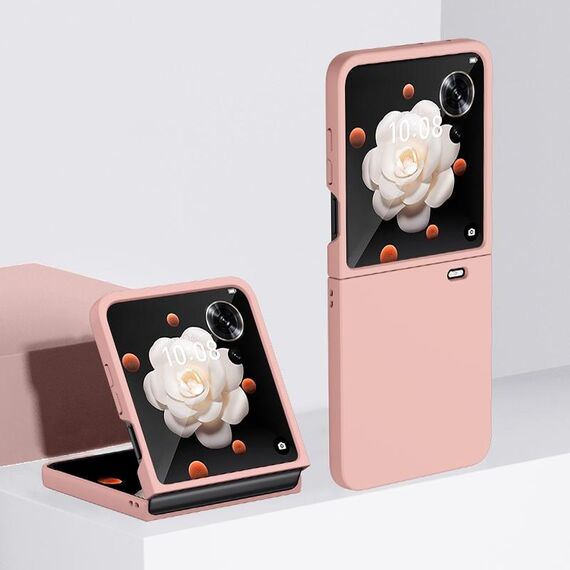 Per Honor Magic V Flip Custodia per PC ultrasottile con sensazione di pelle (rosa)