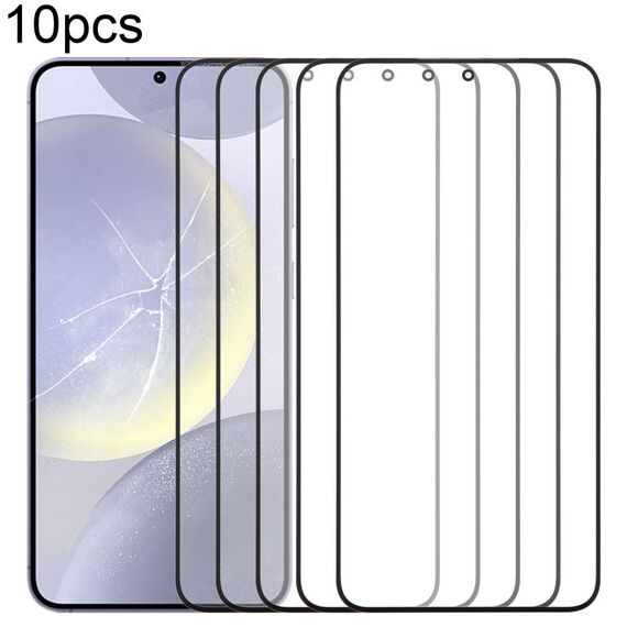 Per Samsung Galaxy S24+ SM-S926B 10 pezzi Lente in vetro esterna per schermo anteriore con adesivo OCA otticamente trasparente