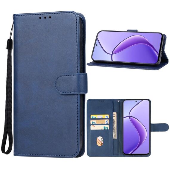 Per la custodia in pelle Realme 12 4G (blu)