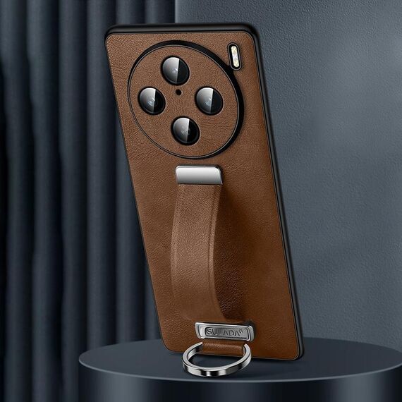 Custodia per telefono antiurto per vivo X100s Pro / X100 Pro SULADA PC + texture in pelle (marrone)