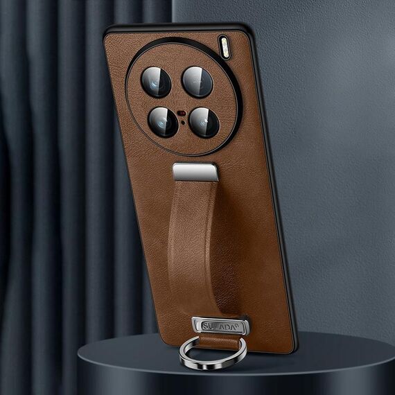 Custodia per telefono antiurto per vivo X100 Ultra SULADA PC + texture in pelle (marrone)