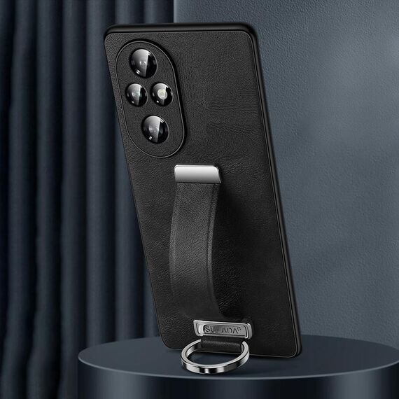 Custodia per telefono antiurto per Honor 200 Pro SULADA PC + pelle con texture in pelle (nera)