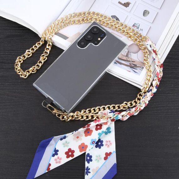 Sciarpa di seta anti-smarrimento per telefono cellulare Confezione da metà cordino lungo (blu)