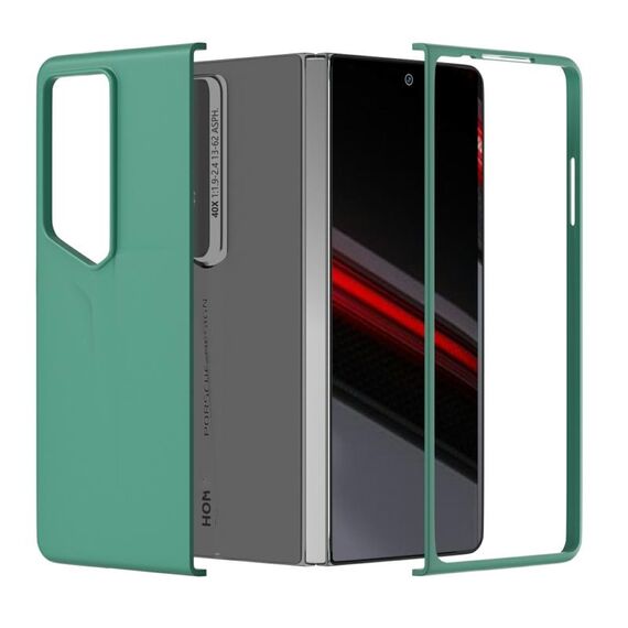 Custodia per PC per Honor Magic V2 RSR Porsche Design con copertura totale e sensazione di pelle (verde scuro)