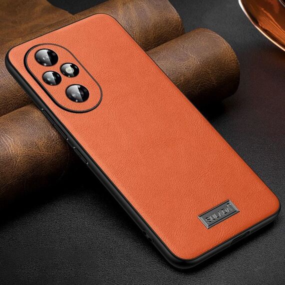 Per Honor 200 SULADA TPU antiurto + custodia per telefono in pelle fatta a mano (arancione)