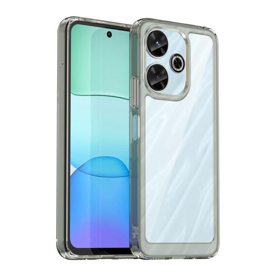 Per Xiaomi Redmi 13 4G Custodia per telefono in TPU ibrido acrilico serie colorata (grigio trasparente)