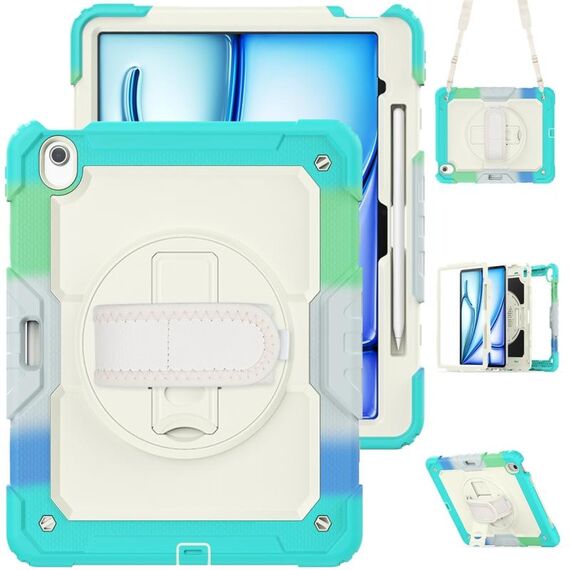 Per iPad Air 13 2024 Custodia protettiva in silicone + tablet PC (blu arcobaleno)
