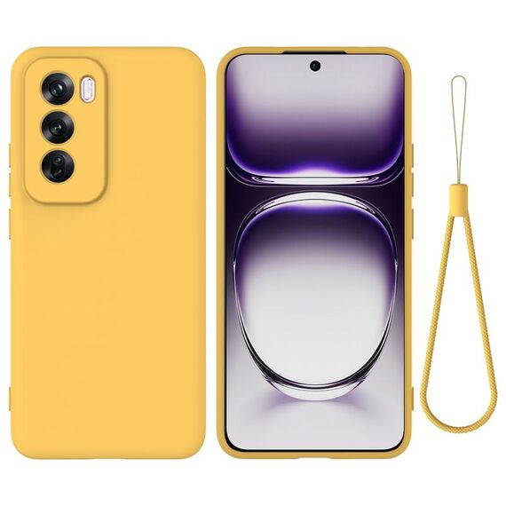 Per OPPO Reno12 Pro 5G Custodia per telefono antiurto in silicone liquido di colore puro globale (giallo)