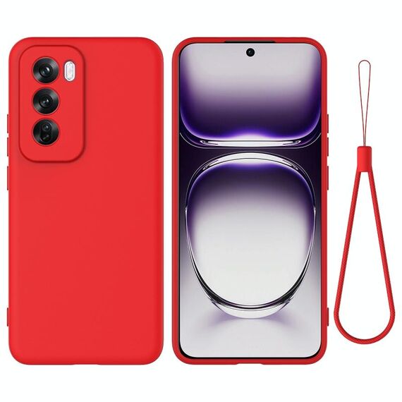 Per OPPO Reno12 Pro 5G Custodia antiurto in silicone liquido di colore puro globale (rosso)