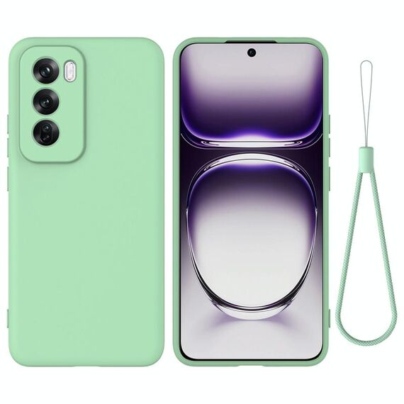 Per OPPO Reno12 Pro 5G Custodia per telefono antiurto in silicone liquido di colore puro globale (verde)