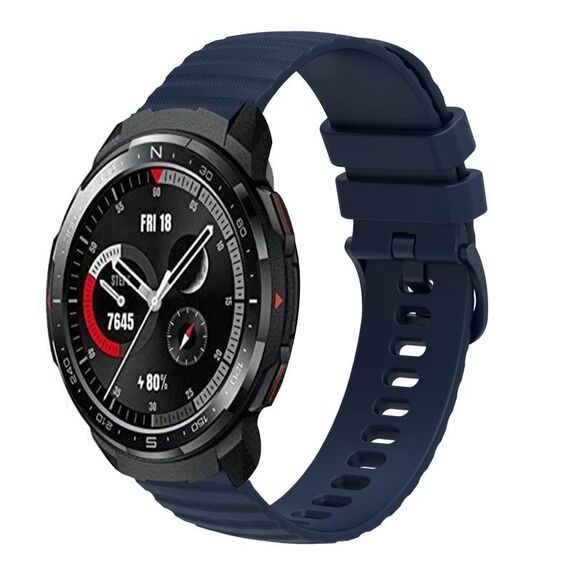 Cinturino per orologio in silicone tinta unita con motivo a punti ondulati da 22 mm per Honor Watch GS Pro (blu navy)