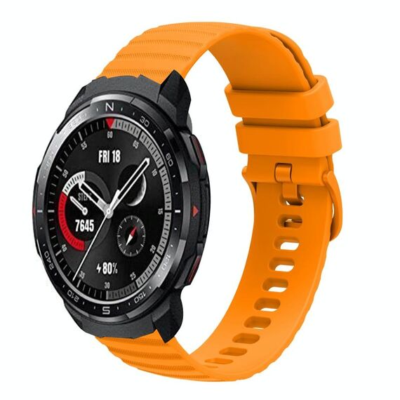 Cinturino per orologio in silicone tinta unita con motivo a pois ondulato da 22 mm per Honor Watch GS Pro (giallo)