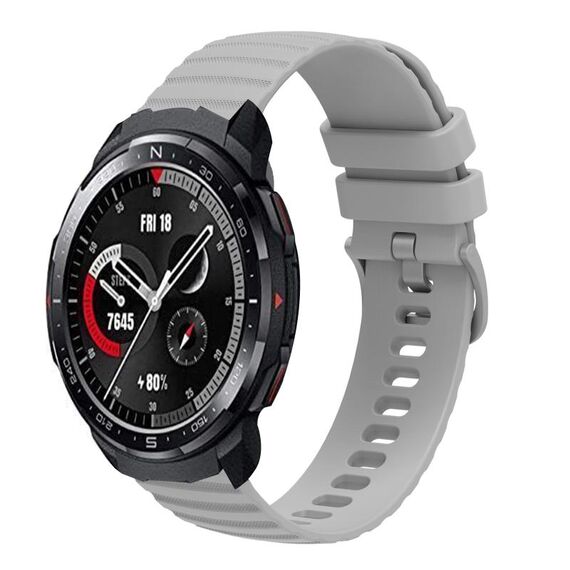 Cinturino per orologio in silicone tinta unita con motivo a pois ondulato da 22 mm per Honor Watch GS Pro (grigio)
