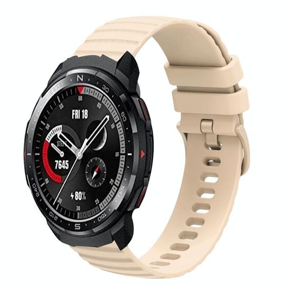 Cinturino per orologio in silicone tinta unita con motivo a pois ondulato da 22 mm per Honor Watch GS Pro (beige)