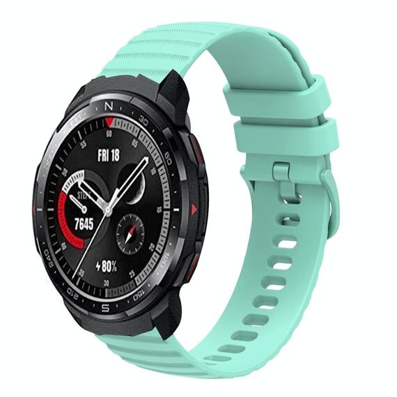 For Honor Watch GS Pro 22mm Cinturino in silicone tinta unita con motivo a pois ondulato (verde acqua)