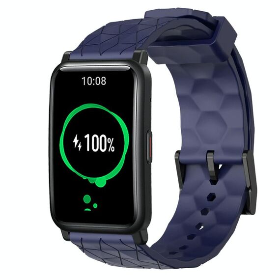 For Honor Watch ES 20mm Cinturino per orologio in silicone tinta unita con motivo a calcio (blu navy)