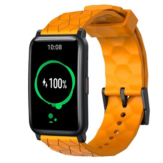 For Honor Watch ES 20mm Cinturino per orologio in silicone tinta unita con motivo a calcio (giallo)