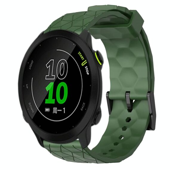 Per Garmin Forerunner 158 20mm Cinturino in silicone tinta unita modello calcio (verde militare)