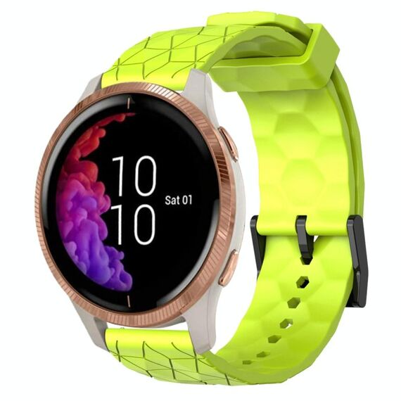 Per Garmin Venu 20mm Cinturino per orologio in silicone tinta unita modello calcio (verde lime)