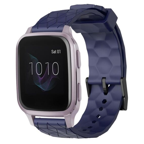 Per Garmin Venu SQ 20mm Cinturino per orologio in silicone tinta unita con motivo a calcio (nero)
