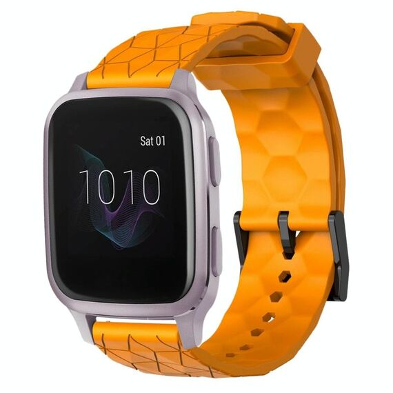 Per Garmin Venu SQ 20mm Cinturino per orologio in silicone tinta unita con motivo a calcio (giallo)