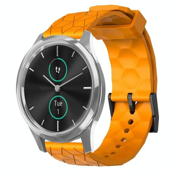 Per Garminmove Luxe 20mm Cinturino per orologio in silicone tinta unita modello calcio (giallo)