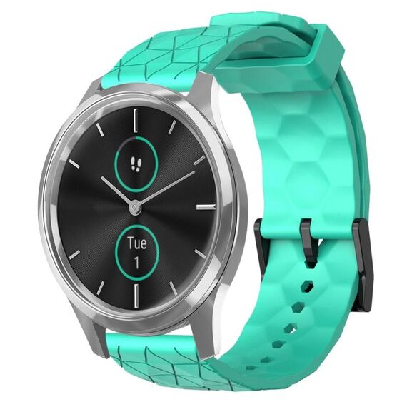 Per Garminmove Luxe 20mm Cinturino per orologio in silicone tinta unita modello calcio (verde acqua)