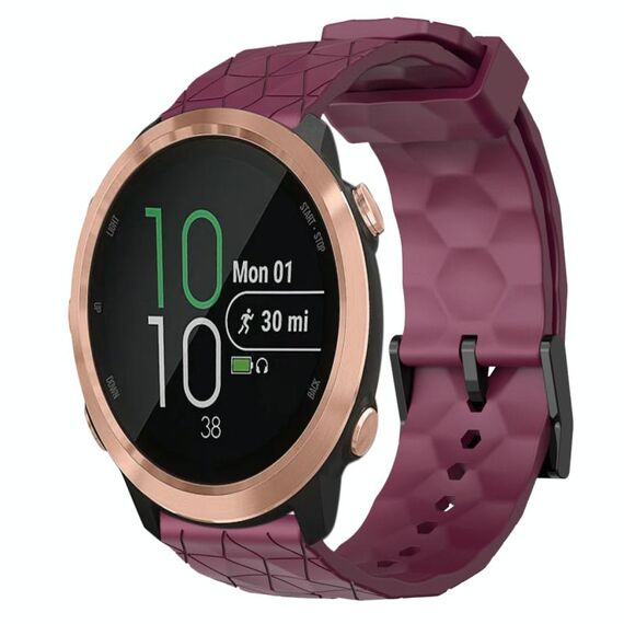 Per Garmin Forerunner 645 Music 20mm Cinturino in silicone tinta unita modello calcio (vino rosso)