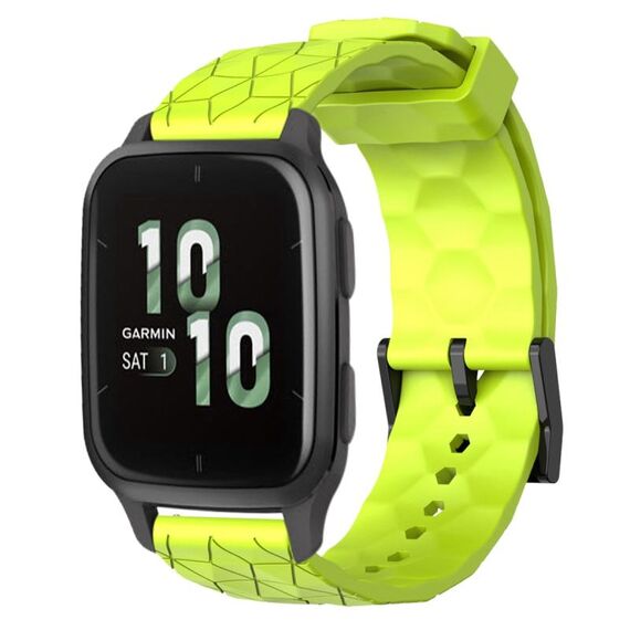 Per Garmin Forerunner Sq2 20mm Football Pattern Cinturino in silicone tinta unita (verde lime)