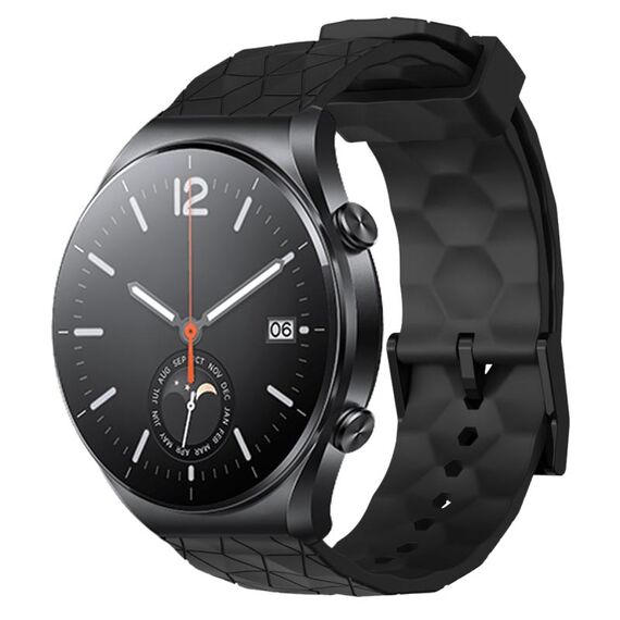 Per Xiaomi MI Watch S1 22mm Cinturino per orologio in silicone tinta unita con motivo a calcio (nero)