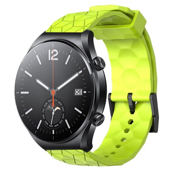 Per Xiaomi MI Watch S1 22mm Cinturino per orologio in silicone tinta unita con motivo a calcio (verde lime)