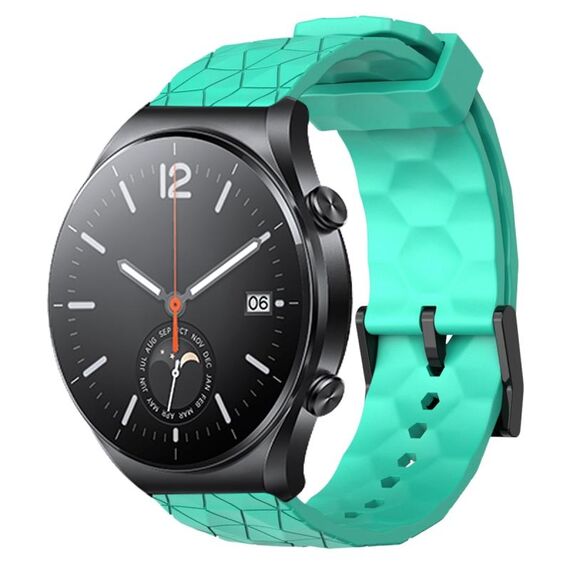 Per Xiaomi MI Watch S1 22mm Cinturino per orologio in silicone tinta unita con motivo a calcio (verde acqua)