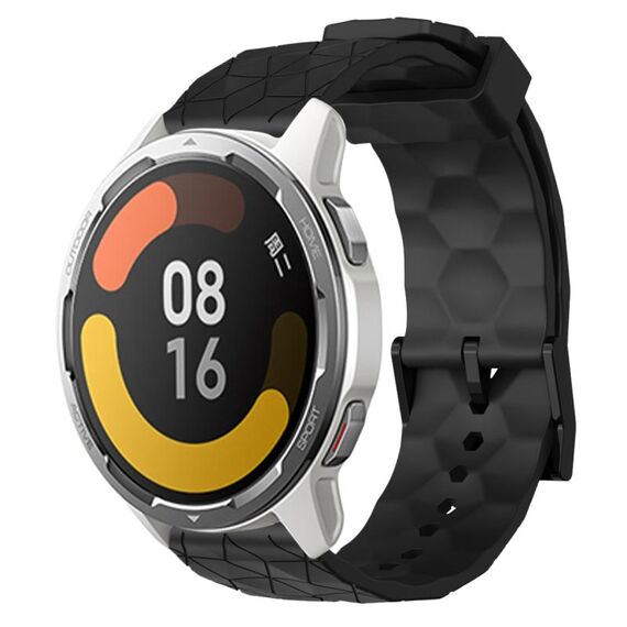 Per Xiaomi MI Watch Color 2 22mm Cinturino per orologio in silicone tinta unita con motivo a calcio (nero)