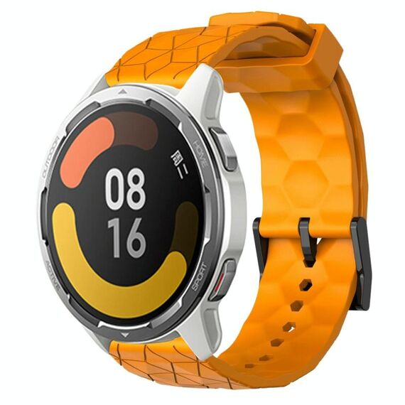 Per Xiaomi MI Watch Color 2 22mm Cinturino per orologio in silicone tinta unita con motivo a calcio (giallo)