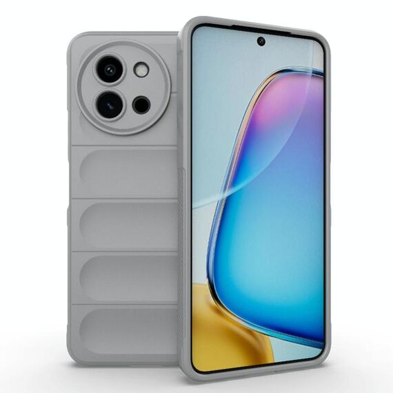 Per vivo T3X 5G Global Magic Shield TPU + custodia per telefono in flanella (grigio)