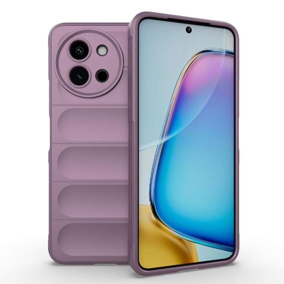Per vivo T3X 5G Global Magic Shield TPU + custodia per telefono in flanella (viola)