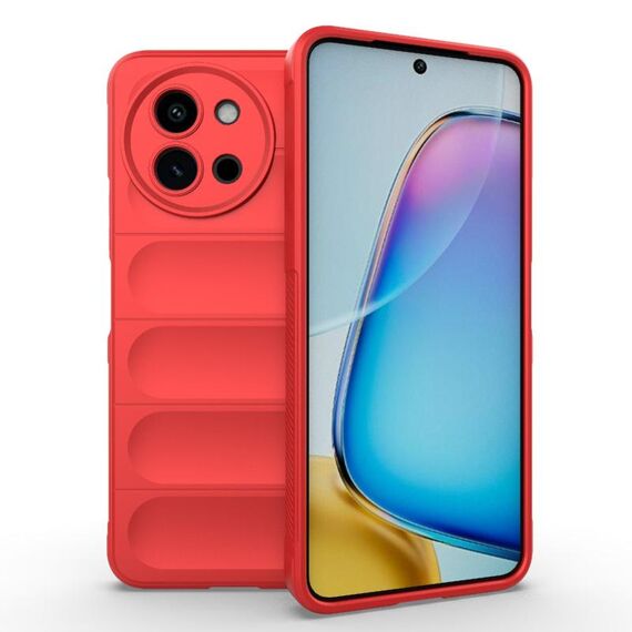 Per vivo Y38 5G / Y58 5G Global Magic Shield TPU + custodia per telefono in flanella (rossa)