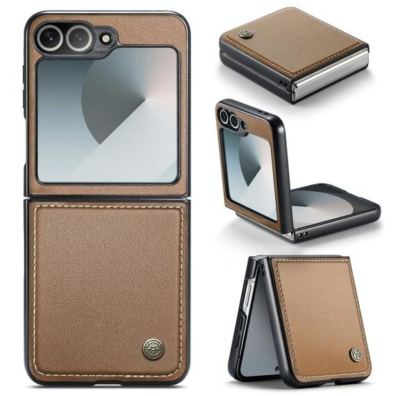 Per Samsung Galaxy Z Flip6 5G CaseMe 023 Custodia per telefono in pelle antifurto con fibbia a farfalla Litchi Texture RFID (marrone)