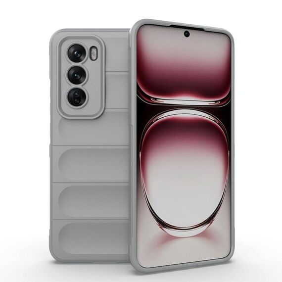 Per OPPO Reno12 Global Magic Shield TPU + custodia per telefono in flanella (grigio)