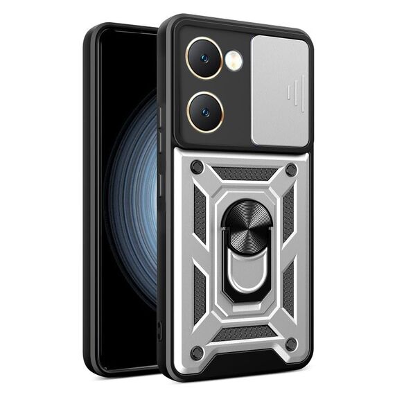 Per vivo Y03 Custodia scorrevole per fotocamera Design TPU + Custodia per PC (Argento)