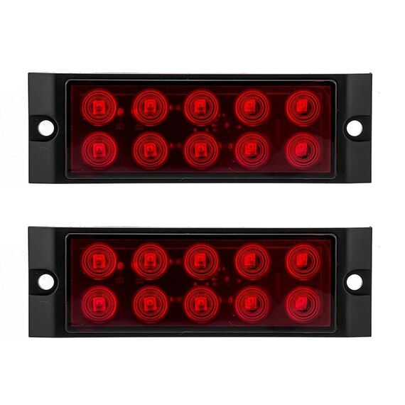 2 luci di posizione laterali per auto/camion, 10 LED, lampadine (rosso)