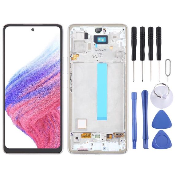 Per Samsung Galaxy A53 5G SM-A536 6,48 pollici OLED LCD Screen Digitizer assemblaggio completo con cornice (Bianco)