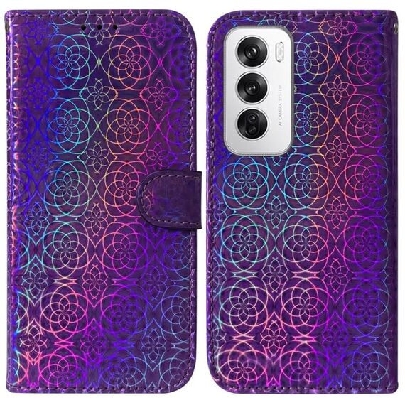 Per OPPO Reno12 5G Custodia per telefono in pelle con fibbia magnetica colorata globale (viola)