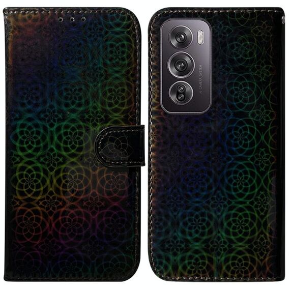 Per OPPO Reno12 Pro 5G Custodia per cellulare in pelle con fibbia magnetica colorata globale (nera)