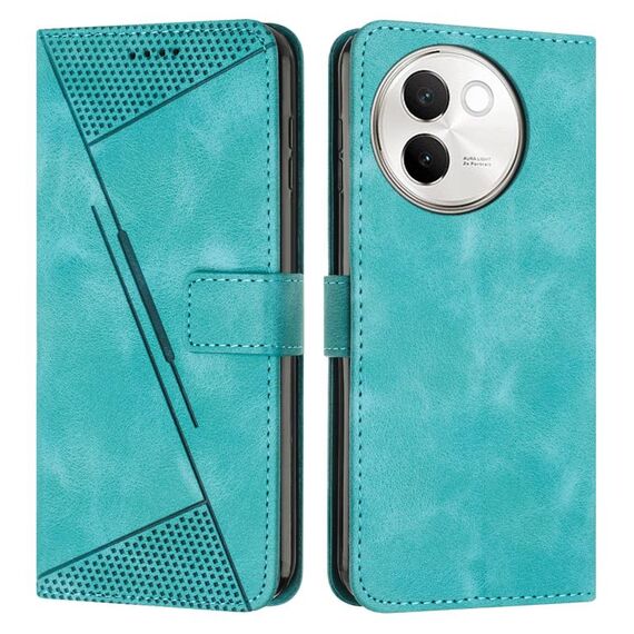 Per vivo V30e Dream Triangle Custodia in pelle per telefono con cordino (verde)