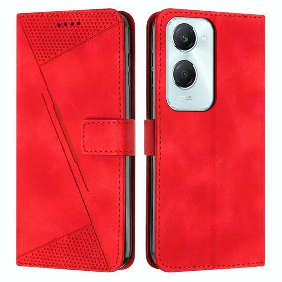 Per vivo Y03 / Y18 / Y18e Custodia per telefono in pelle Dream Triangle con cordino (rosso)