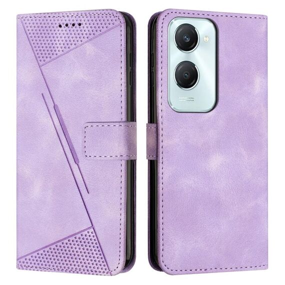 Custodia per telefono in pelle Dream Triangle per vivo Y03 / Y18 / Y18e con cordino (viola)