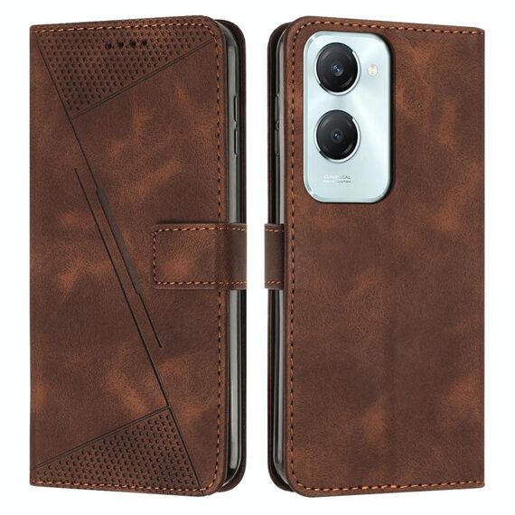 Custodia per telefono in pelle Dream Triangle per vivo Y03 / Y18 / Y18e con cordino (marrone)
